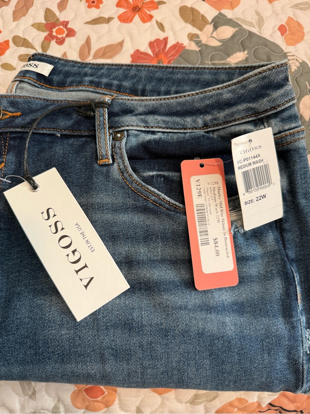 Vigoss Medium Wash Blue Skinny Jeans - Classic Slim Cut